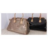 Arcadia Genuine Patent Leather Italian Handbag black bag only