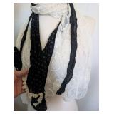 Elegant Lace-Trimmed Fashion Scarves - 3 ct