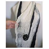 Elegant Lace-Trimmed Fashion Scarves - 3 ct