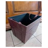 Luxury Croc-Embossed Storage Baskets (Set of 2)