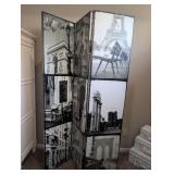 Large Paris Folding Room Divider Screen- 6 ft