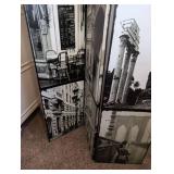 Large Paris Folding Room Divider Screen- 6 ft