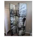 Large Paris Folding Room Divider Screen- 6 ft