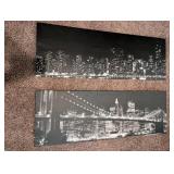 City Skyline Canvas Print Set - 2 Panels (46x16)
