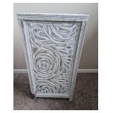 Vintage Style Carved Wood Room Divider Screen - 24 in tall