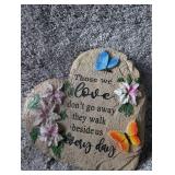 Memorial Garden Decor Set with Stepping Stone and Cross