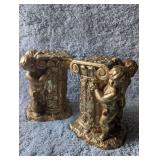 Brass Cherub Architectural Column Capitals - 10 in