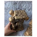 Brass Cherub Architectural Column Capitals - 10 in