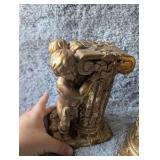 Brass Cherub Architectural Column Capitals - 10 in