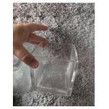 Set of 2 Square Glass Jars with Blue Glass Beads