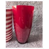 Modern Red and White Ceramic Vase Lot - 4 ct