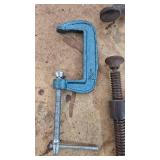 Vintage C-Clamps Set - Black and Blue