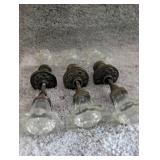 Vintage Glass Door Knobs with Bronze Hardware