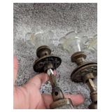 Vintage Glass Door Knobs with Bronze Hardware