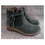 Born Teal Suede Ankle Boots - Size 8 (stock photo color varies)
