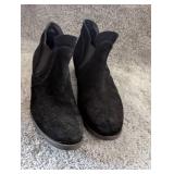 Me Too Black Suede Chelsea Ankle Boots - Size 8.5