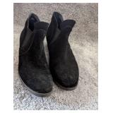 Me Too Black Suede Chelsea Ankle Boots - Size 8.5