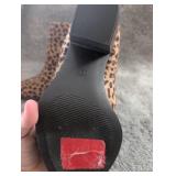 Leopard Print Ankle Boots - Size 9