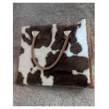 Cowhide Print Leather Tote Bag