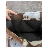 Cowhide Print Leather Tote Bag