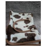 Cowhide Print Leather Tote Bag