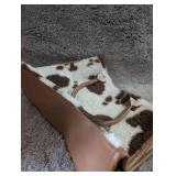 Cowhide Print Leather Tote Bag