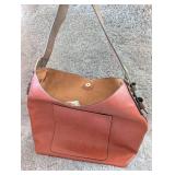 Classic Terracotta Leather Hobo Bag with Front Pocket