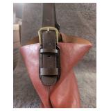 Classic Terracotta Leather Hobo Bag with Front Pocket