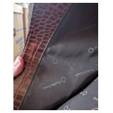 Vintage Brown Croc-Embossed Leather Messenger Bag
