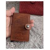 Secrid Vintage Leather Wallet Set + Red Woven Card Holder