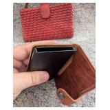 Secrid Vintage Leather Wallet Set + Red Woven Card Holder