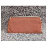 Hobo Leather Frame Wallet - Coral