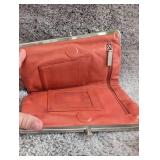 Hobo Leather Frame Wallet - Coral