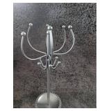 Modern Silver Jewelry Display Stand - 10 in