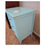 Refinished Turquoise 3-Drawer Side Table