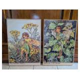Vintage Flower Fairy Prints Set - The Tansy Fairy and Jack-by-the-Hedge - 23x16 in