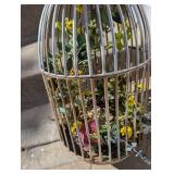 Large Silver Metal Bird Cage Decor - 24 in