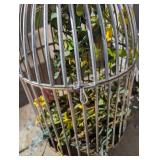 Large Silver Metal Bird Cage Decor - 24 in