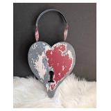 Distressed Heart Lock Wall Decor