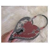 Distressed Heart Lock Wall Decor