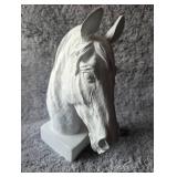 Classical White Horse Head Bust Sculpture - 14 in
