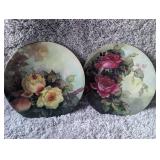 French Hand-Painted Floral Plates - 2 ct
