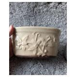 Crackle Ceramic Planter Set - White and Blue Glazed