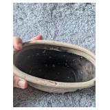 Crackle Ceramic Planter Set - White and Blue Glazed