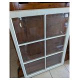 Large Vintage White Wood Window Frame - 36x27 in