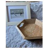 Picture Frame + Decorative Wooden Tray