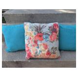 Sunbrella Indoor/Outdoor Decorative Pillows Set - Turquoise & Floral