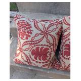 Red Pattern Decorative Throw Pillows - 3 ct