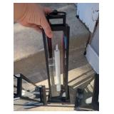 Modern Black Metal Lanterns with LED Candles - 3 ct