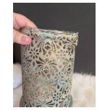 Vintage Style Filigree Metal Candle Holder